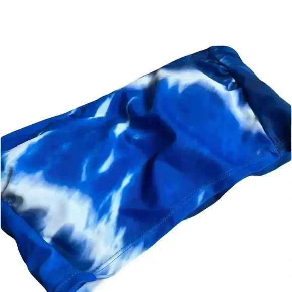 🌟Xhilaration Bandeau Swim Top XS Blue White Tie Dye Women's Beachwear 🌟 - Picture 6 of 7